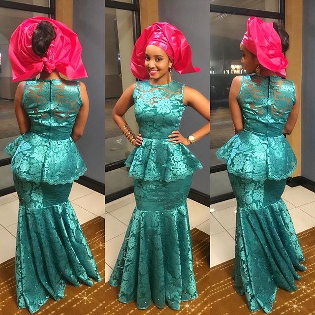 Aso Ebi Styles 2016 Green and Pink Colour Combinations Aso Ebi Styles