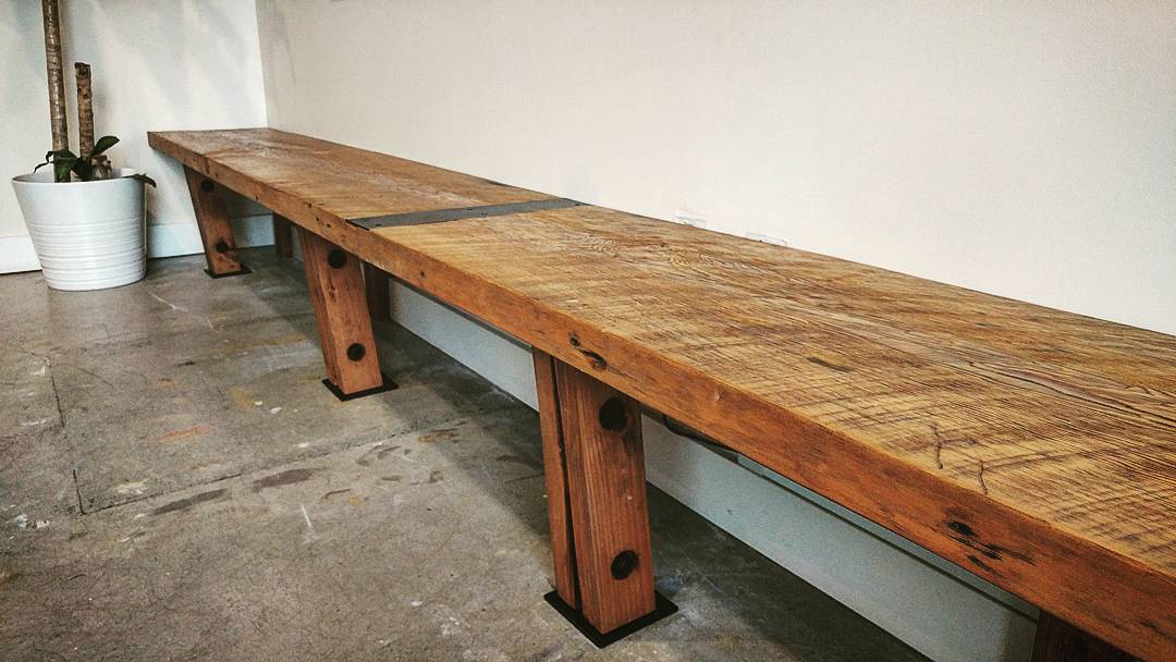 Industrial Reclaimed Wood Bench Vancouver Reclaimed
