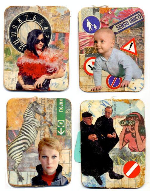 collage artist trading cards by C Mazzie-Ballheim