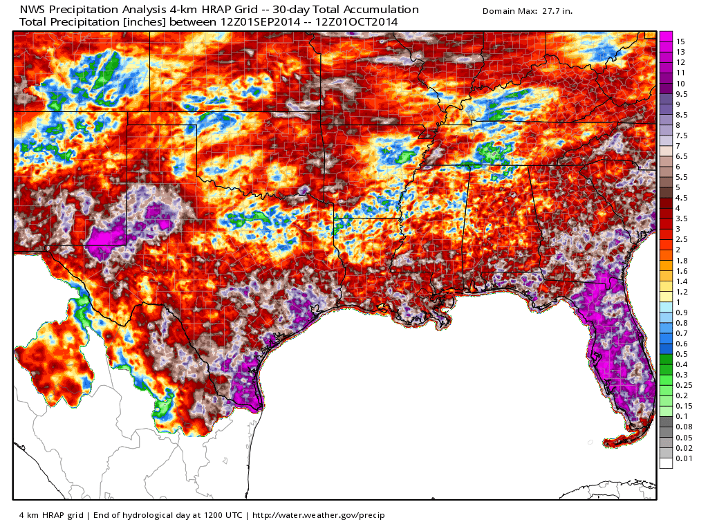 Record Setting SE NM Rainfall Totals Sept 2014.