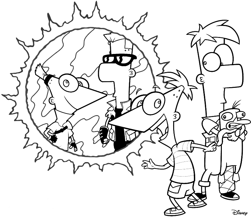 Dibujos de Phineas y Ferb para colorear | Dibujos Para Colorear