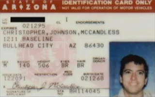 La carte d'identité de Christopher McCandless