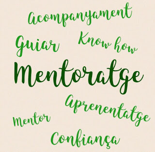 Text on posa: acompanyament, guiar, know how, mentoratge, mentor, aprenentatge, confiança