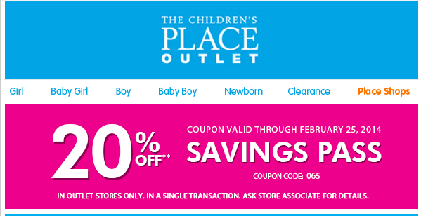 Childrens Place Printable Coupons October 2014 - Printable Coupon Codes
