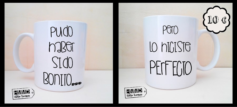 Tazas con mensajes de amor para empezar bien el día. Tazas románticas y baratas. Declara tu amor cada mañana. Declaración de amor, Acción Poética. No esperes a San Valentin. Mugs with romantic messages by HMMD Handmademaniadecor 