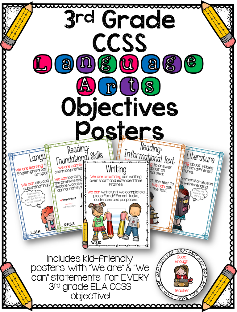 Good Enough Teacher: 3rd grade CCSS Objectives Posters
