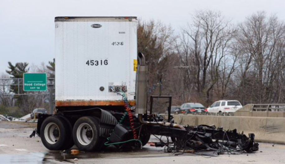 Just A Car Guy: A major crash caused the cab of a truck to separate