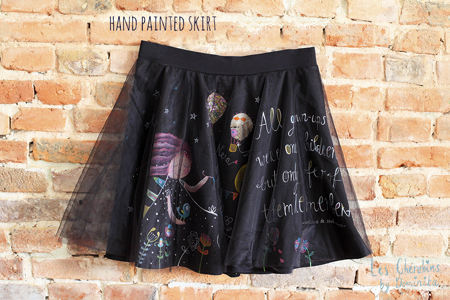 Les Chérubins Exciting project a hand painted skirt