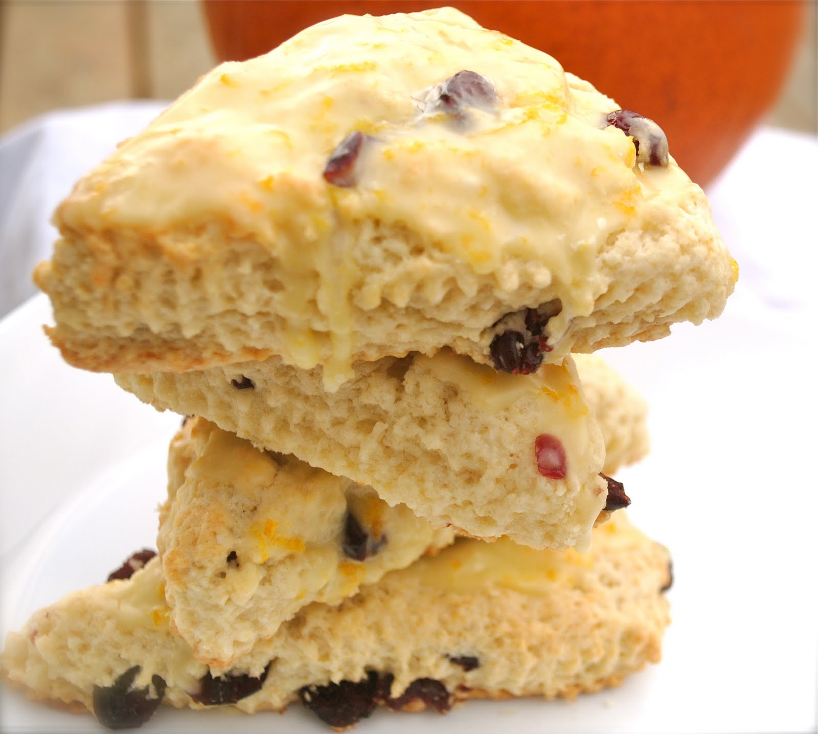 The Beans Blog Cranberry Buttermilk Scones with Sweet Orange Glaze