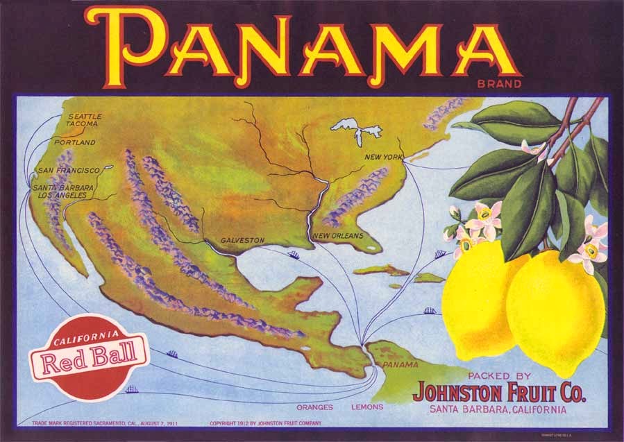 http://www.antiquelabelcompany.com/store/Scenic/Great-Map-Showing-shipping-Routes-on-PANAMA-Lemon-Crate-Label-from-Santa-Barbara-California-Custom-Framed-p496.html