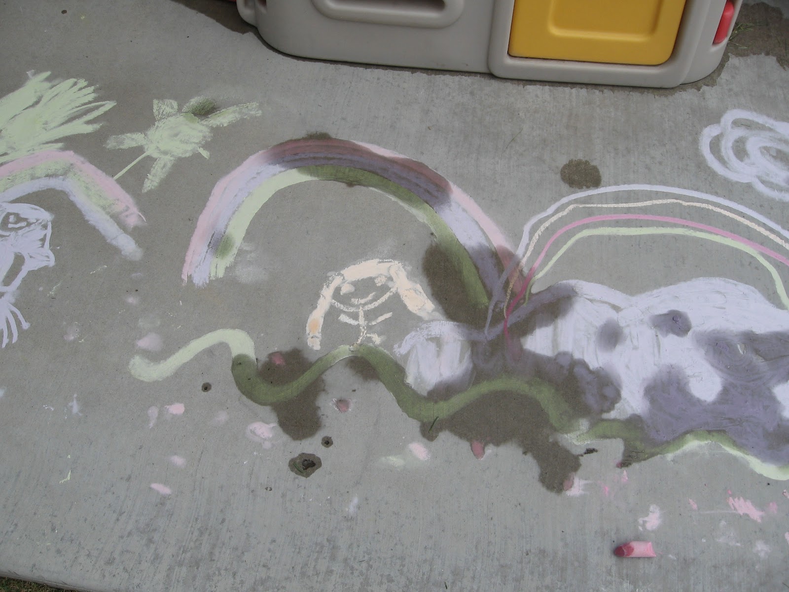 Almost Unschoolers Sidewalk Chalk After the Rain Simple Summer