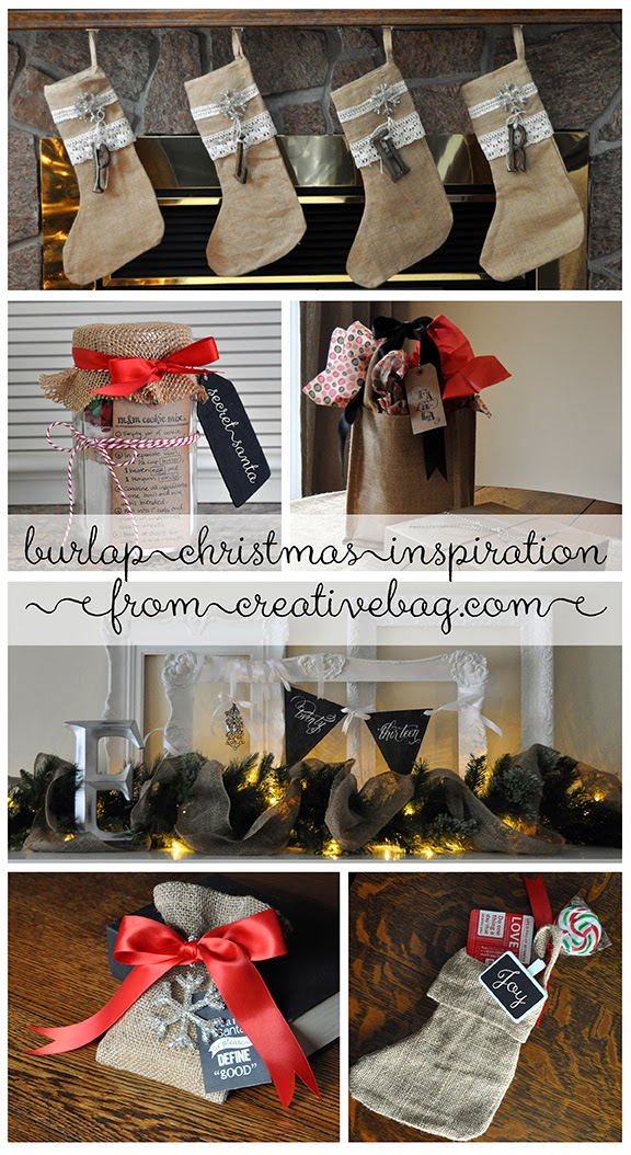 burlap christmas inspiration by Lorrie Everitt for creativebag.com