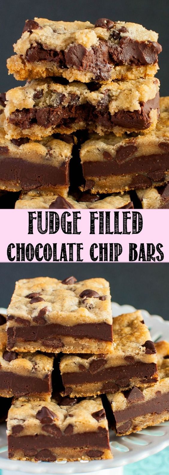 FUDGE STUFFED CHOCOLATE CHIP COOKIE BARS CUCINA DE YUNG