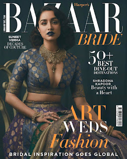 Shraddha Kapoor in Choli and ghagra on the cover of Harper's Bazaar Bride magazine May 2017