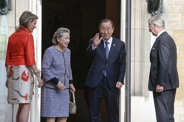 King Philippe of Belgium and Queen Mathilde of Belgium, UN Secretary-General Ban Ki-moon and his wife Yoo Soon-teak