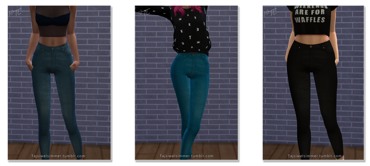 My Sims 4 Blog Jeans In 12 Colors For Females By Tajsiwelsimmer