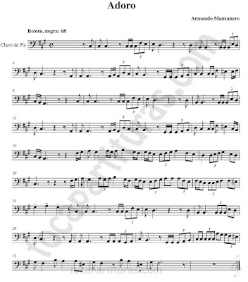  Partituras en Clave de  Fa en 4º Línea para Trombón, Chelo, Fagot, Bombaridno, Tuba y otros instrumentos  Sheet Music in Bass Clef for Trombone, Chelo, Bassoon, Tube, Euphonium...