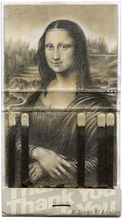 04-Mona-Lisa-Jason-D-Aquino-Vintage-Matchbook-Drawings-www-designstack-co