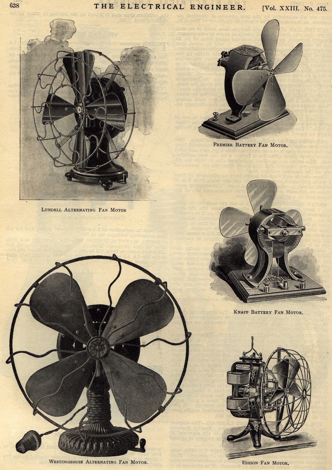 Early Electric Fans (Be sure to check the ARCHIVE on sidebar at right