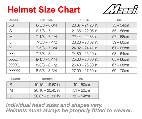 Marucci Helmet Size Chart