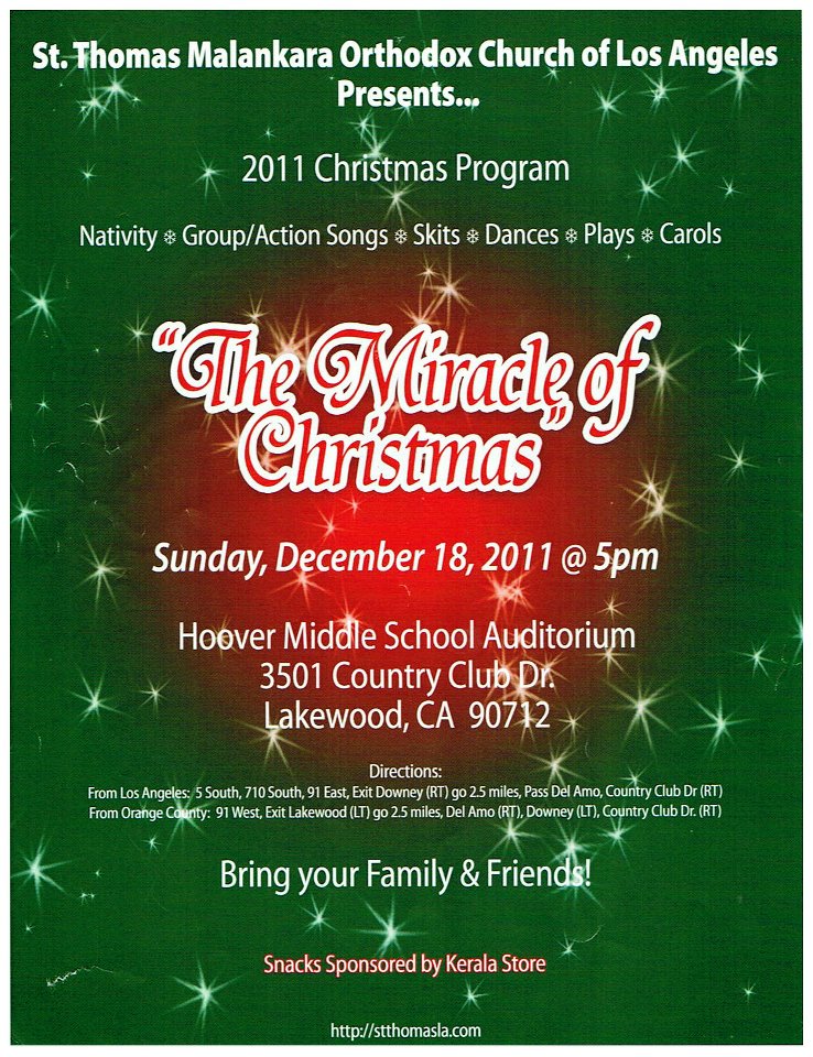 St Thomas Orthodox Church Of Los Angeles 2011 Christmas Program
