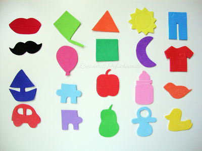 Estas son las figuras del juego de cartas en goma eva