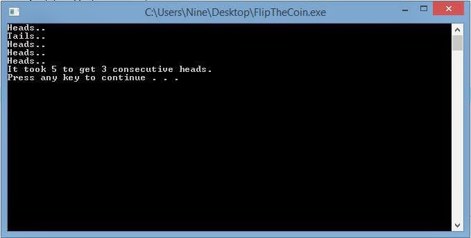 C++ Flip a Coin Problem: Program to Flip a Coin (until you get 3 "heads ...