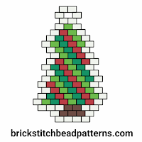 Click to view the Red Garland Christmas Tree brick stitch bead pattern charts.