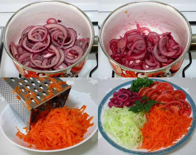 Preparación ensalada de repollo 