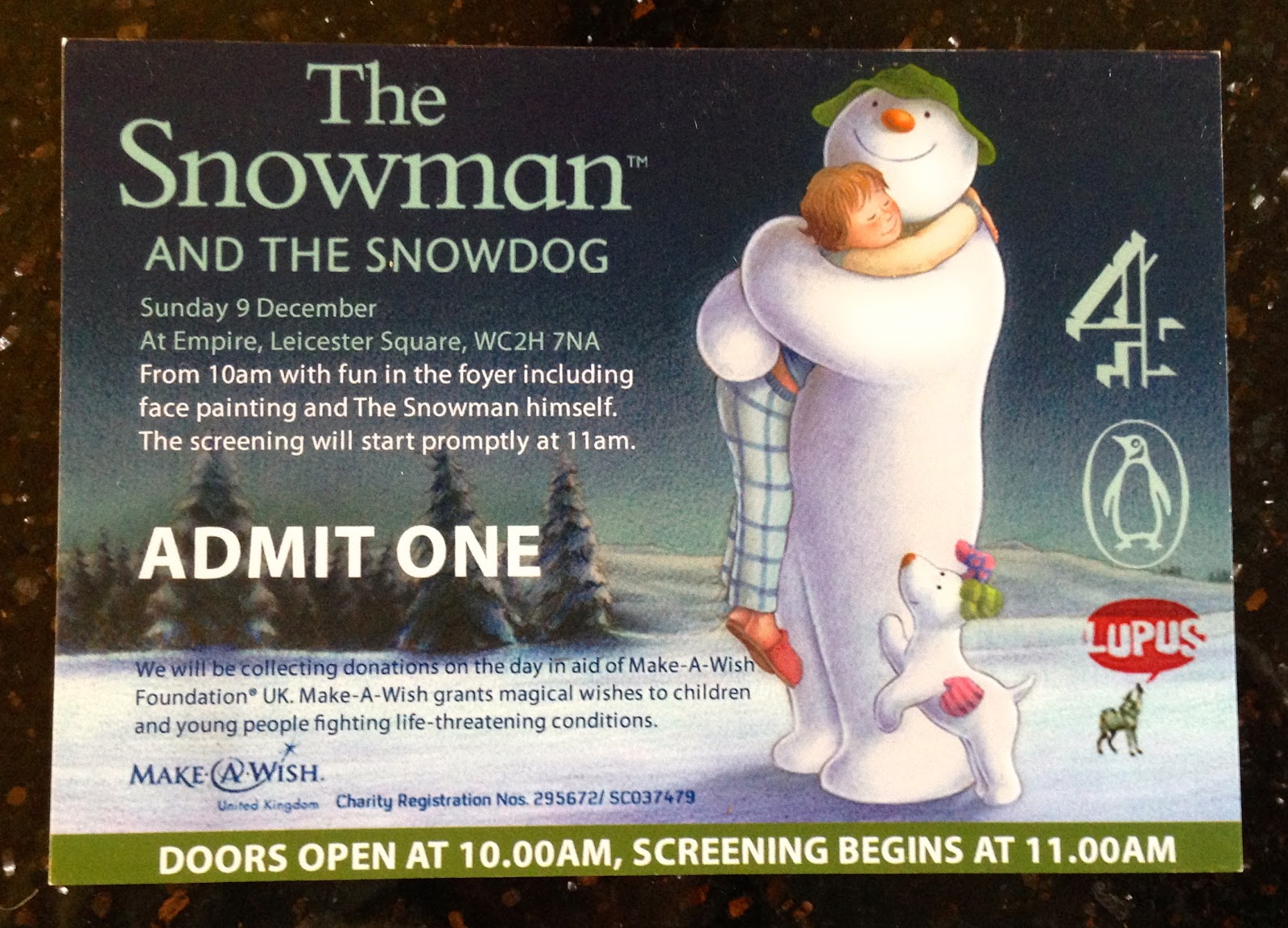 The Snowman and The Snowdog Premiere Milieu