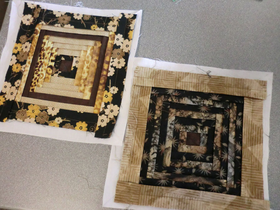 Quilt Whimsy Folded Log Cabin Class Photos.