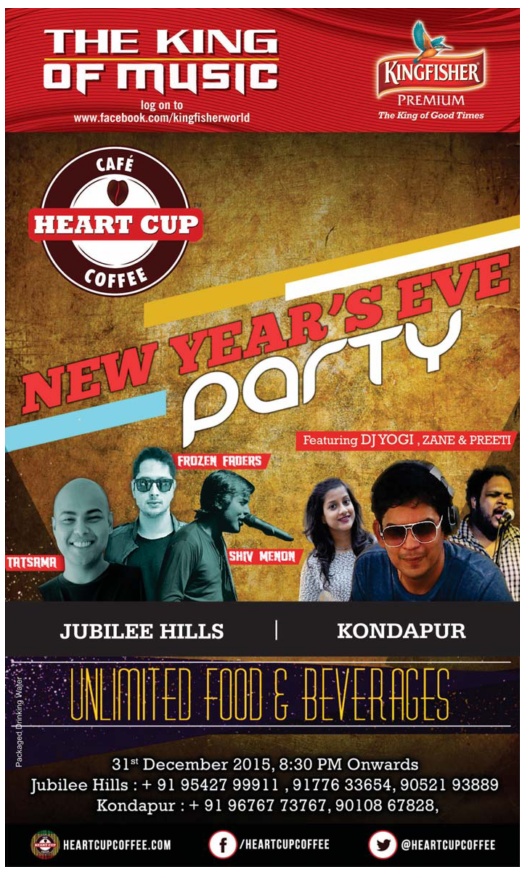 New year event in Hyderabad with Kingfisher New year event offer