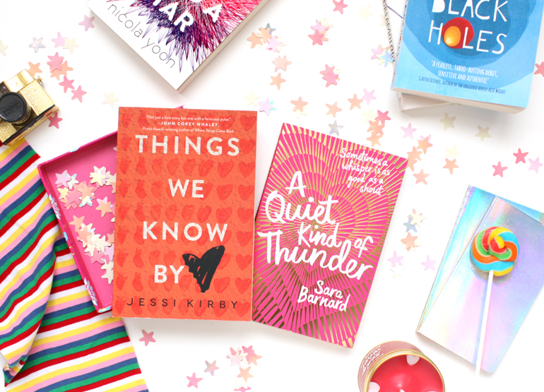 young adult books flatlay