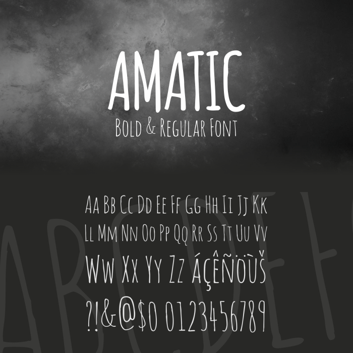 Download Font Handletter Tulisan Tangan Terbaik - Amatic free Font