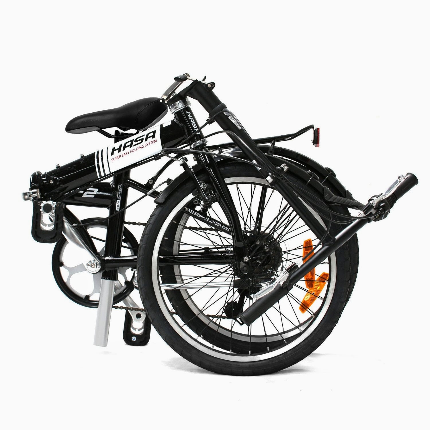 Picture of Hasa Bike Folded Up, folds quick and easily in just 10 seconds, lightweight