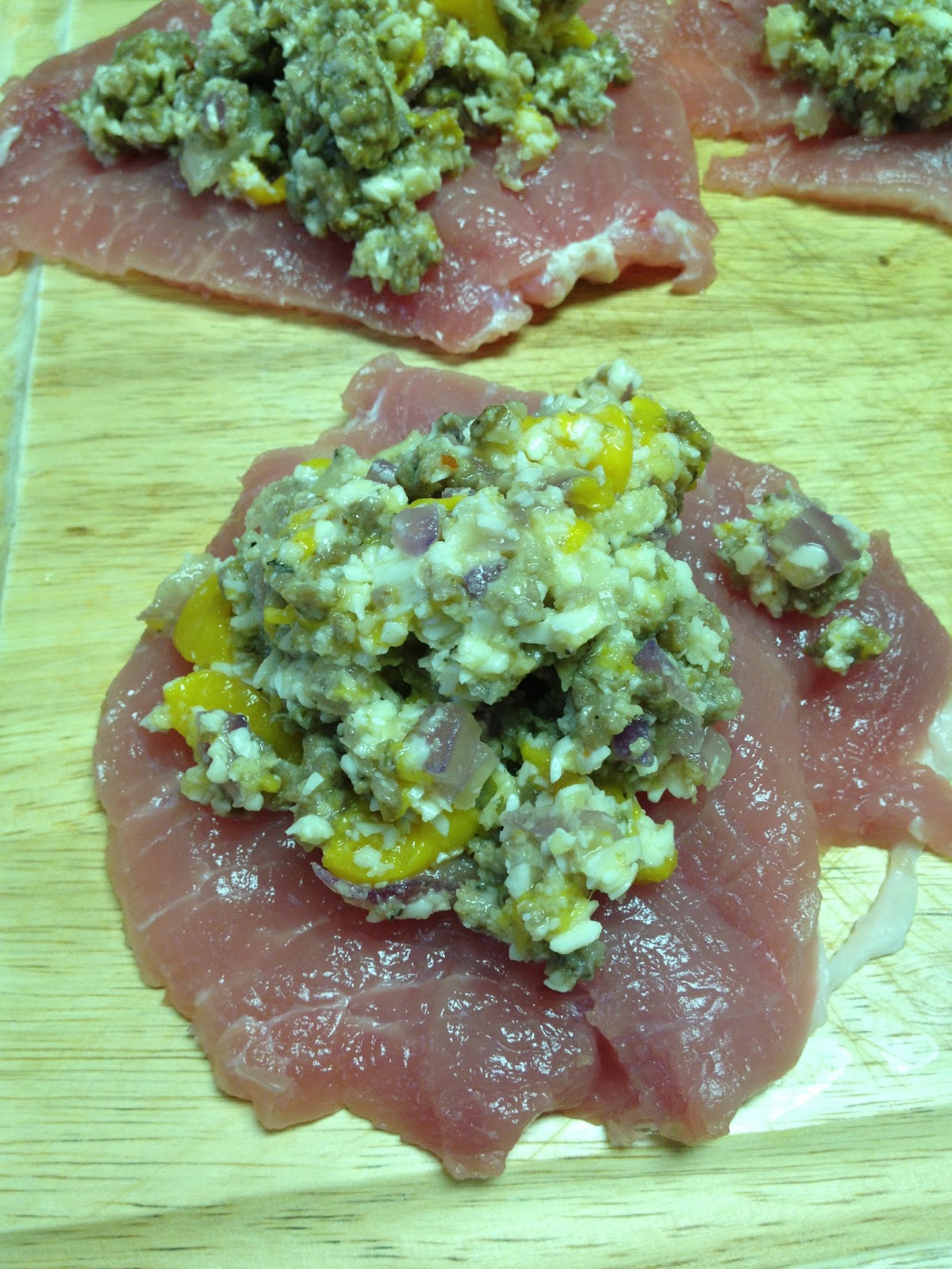 Our Bites Of This And That Sausage & Peach Pork Chops