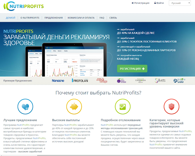 NutriProfits - международная партнерка медицинской тематики.