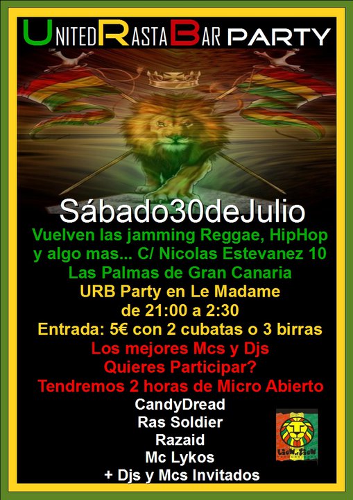 United Rasta Bar Party - 30 de Julio