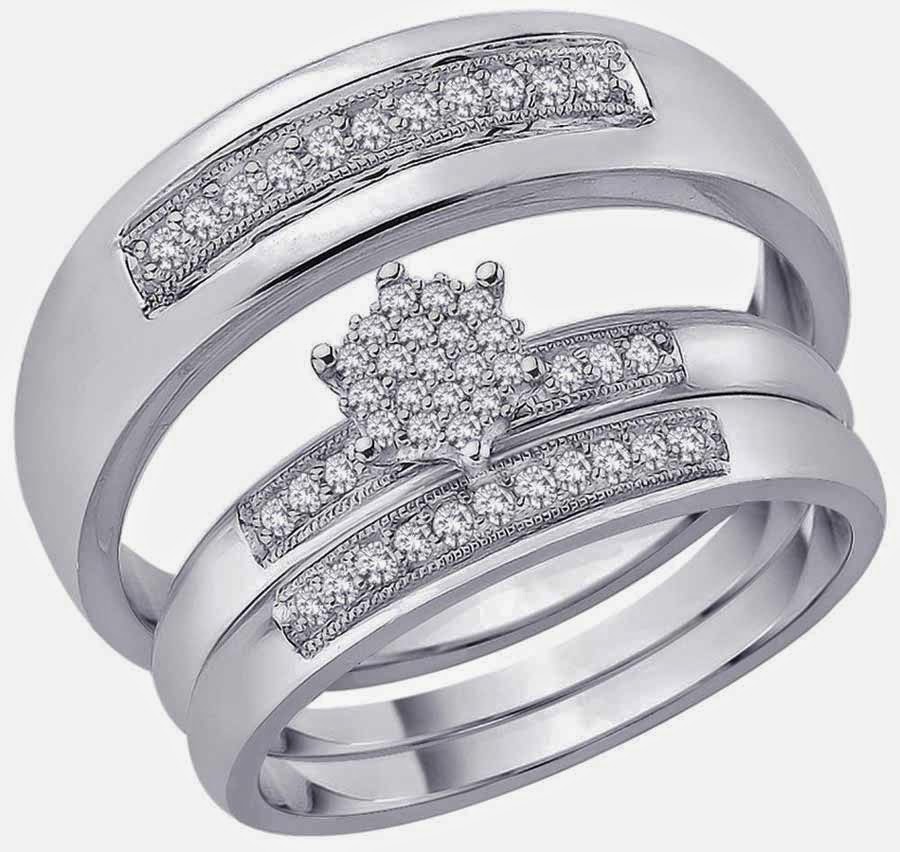 Hexagon Diamond Trio Wedding Ring Sets Walmart Model