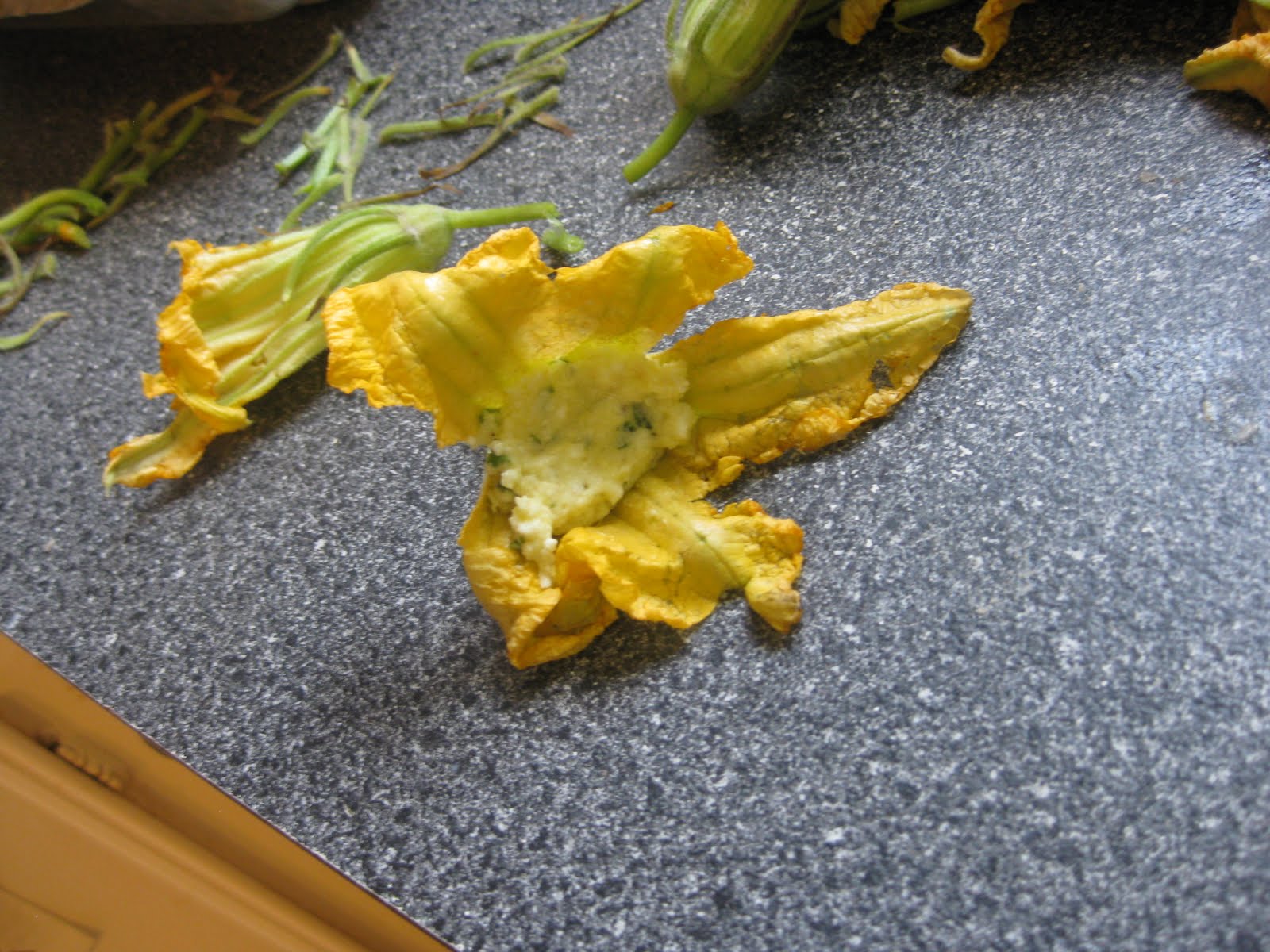 Food Lust People Love Zucchini Flowers stuffed with Fresh Goat Cheese
