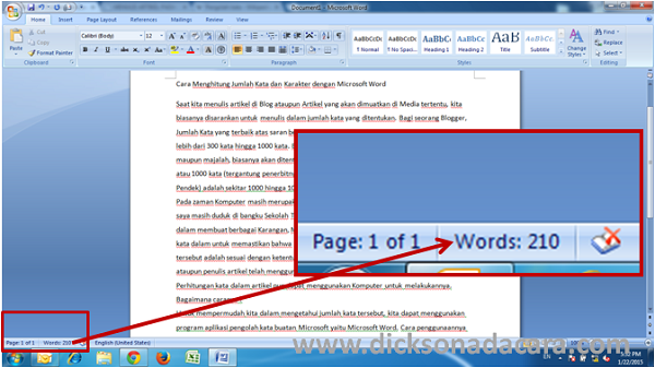 Cara Menghitung Jumlah Kata dan Karakter dengan Microsoft ...