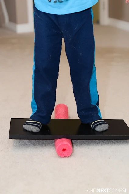 DIY balance board for kids from And Next Comes L