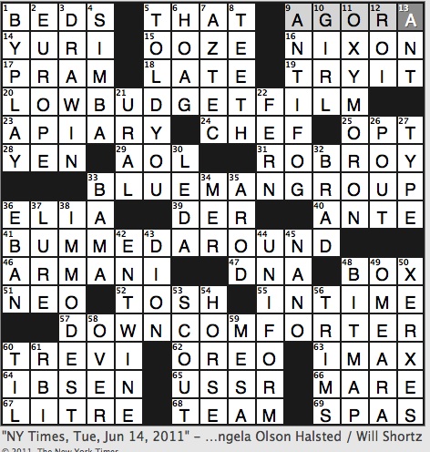 rex parker does the nyt crossword puzzle valentino rival tue 6 14 11 swahili for lion unusually chromatic performance ensemble belmonts frontman 1950s music persian king 2006s 300