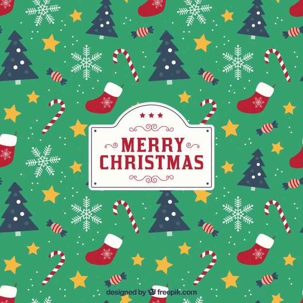 Christmas background with pattern style Free Vector