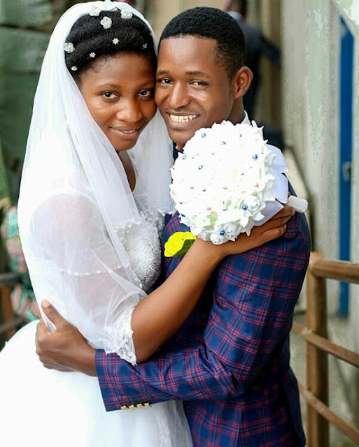 Meet pretty Nigerian bride who wore absolutely no makeup or jewelery on her wedding day