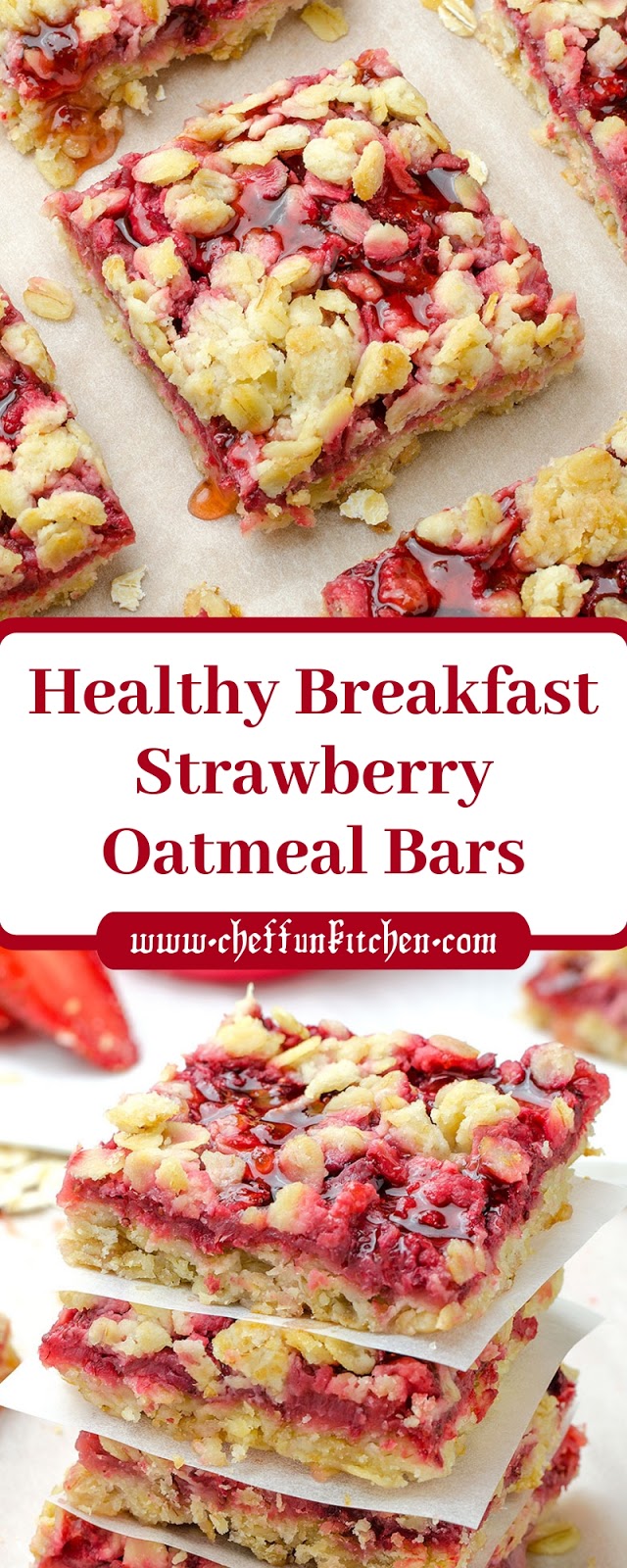 Healthy Breakfast Strawberry Oatmeal Bars