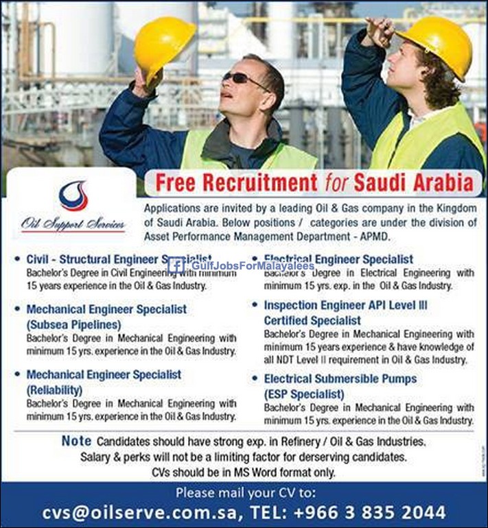 Free Recruitment For An Oil & Gas Company