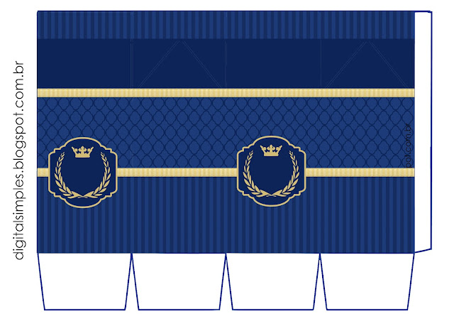 Royalty Crown in Blue: Free Printables Boxes.