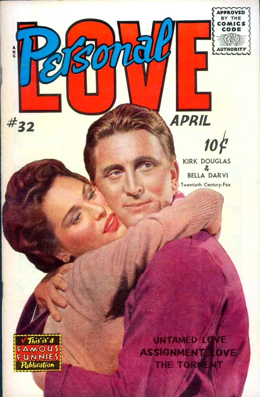 Personal Love v1 #32 Kirk Douglas romance comic book photo cover