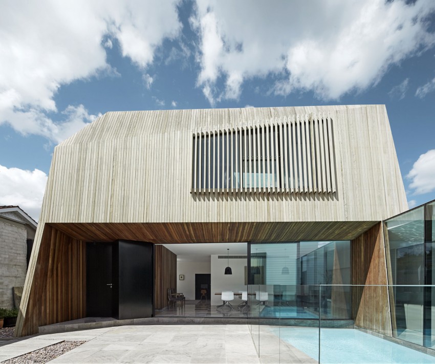modern Contemporary house with unique wooden facade